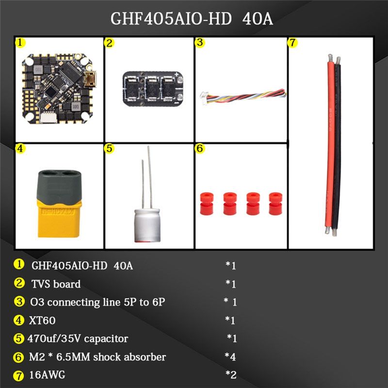 Fpv Drone Flight Controller - ABTI-GHF405AIO-HD 40A AIO Плата управления полетом